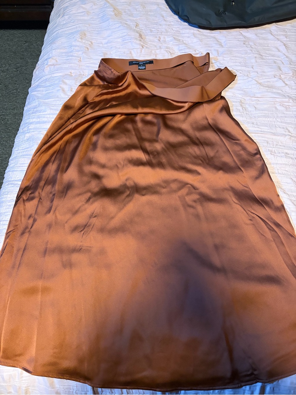 French Connection Copper Satin A-Line Skirt